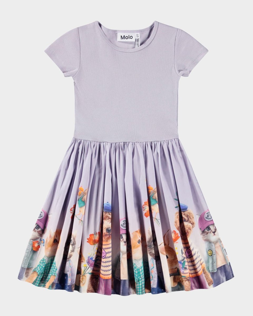 Girl's Cissa Printed Fit & Flare Dress, Size 7